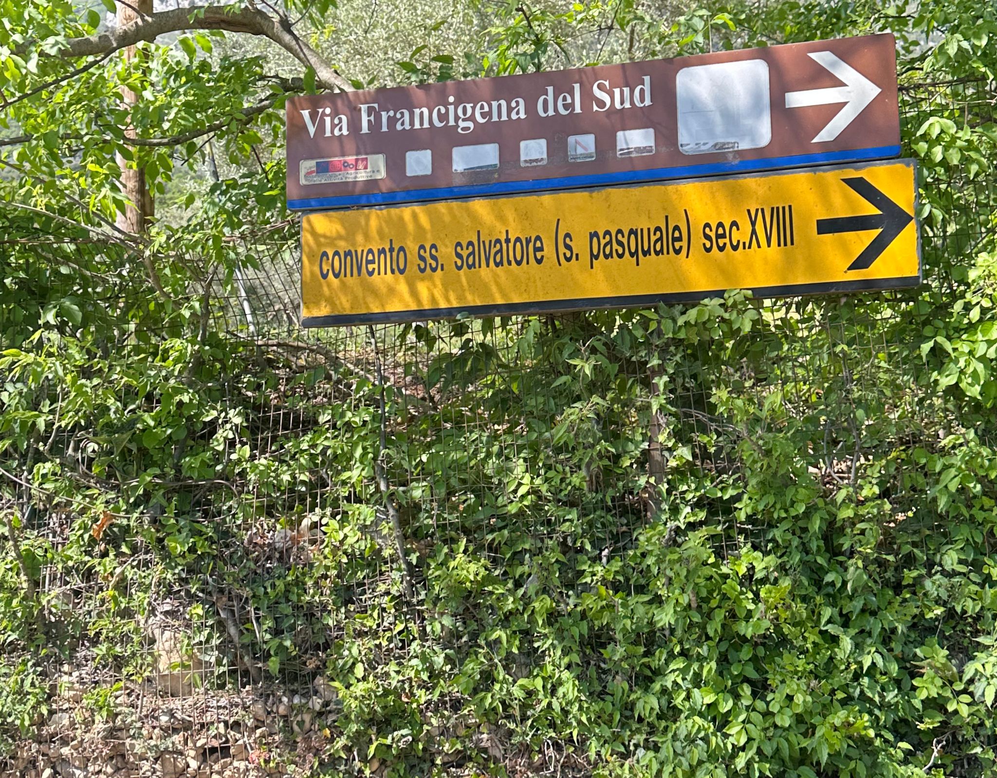 Cartello della Via Francigena del Sud